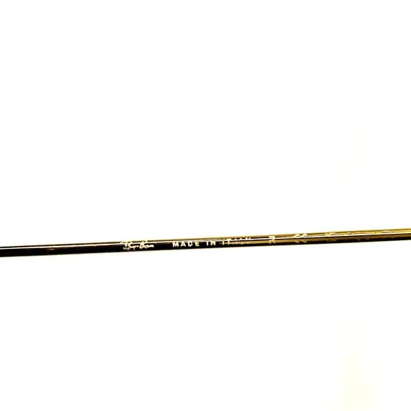 Ray-Ban P Polarized Aviator Sunglasses Vtg Italy Gold Metal Large Oval Preppy - Picture 8 of 16